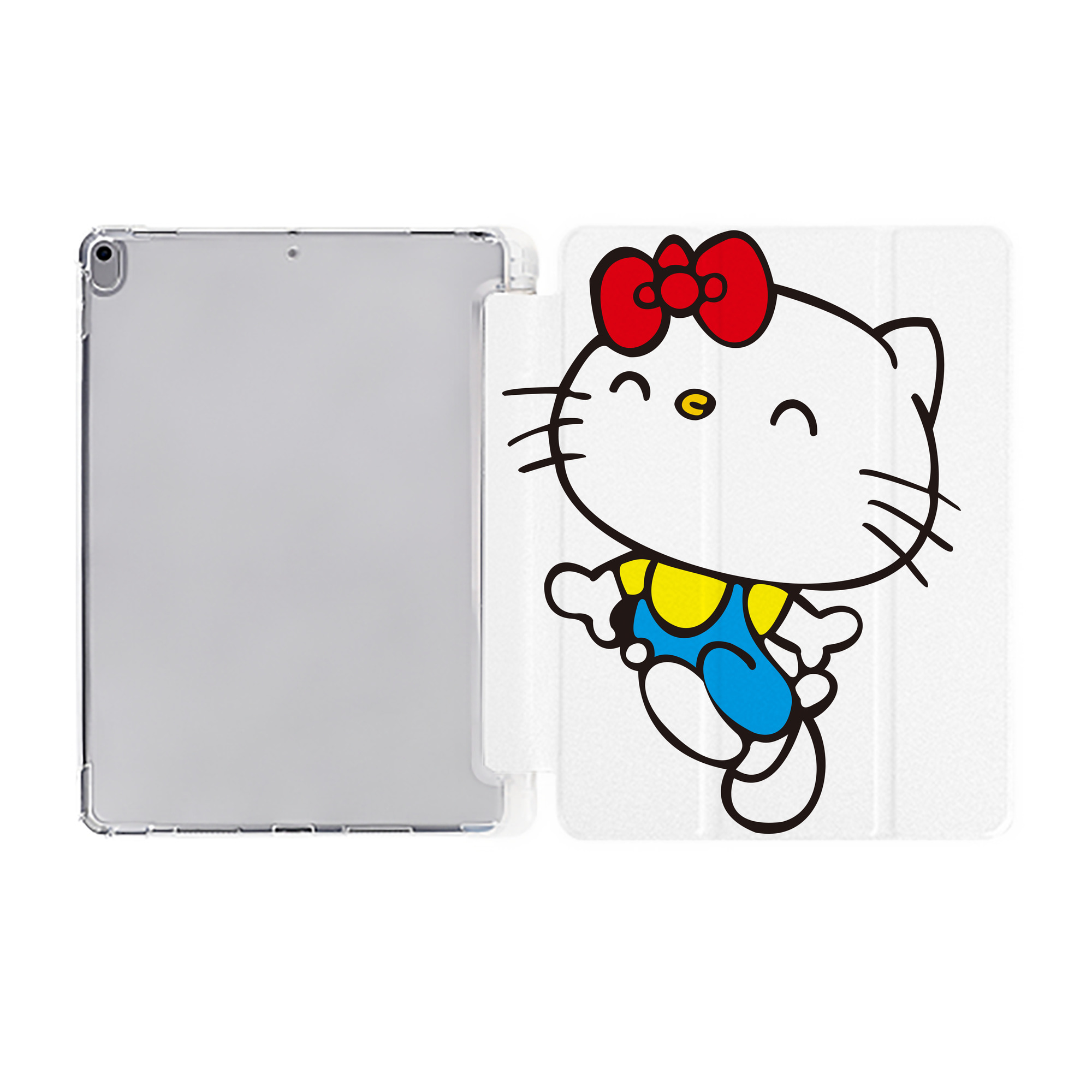 （画像用） Hello Kitty ハローキティ IPad ケース ペン収納付き 三つ折りスタンド PUレザー×シリコン 対応機種9.5/10.5/10.9インチ